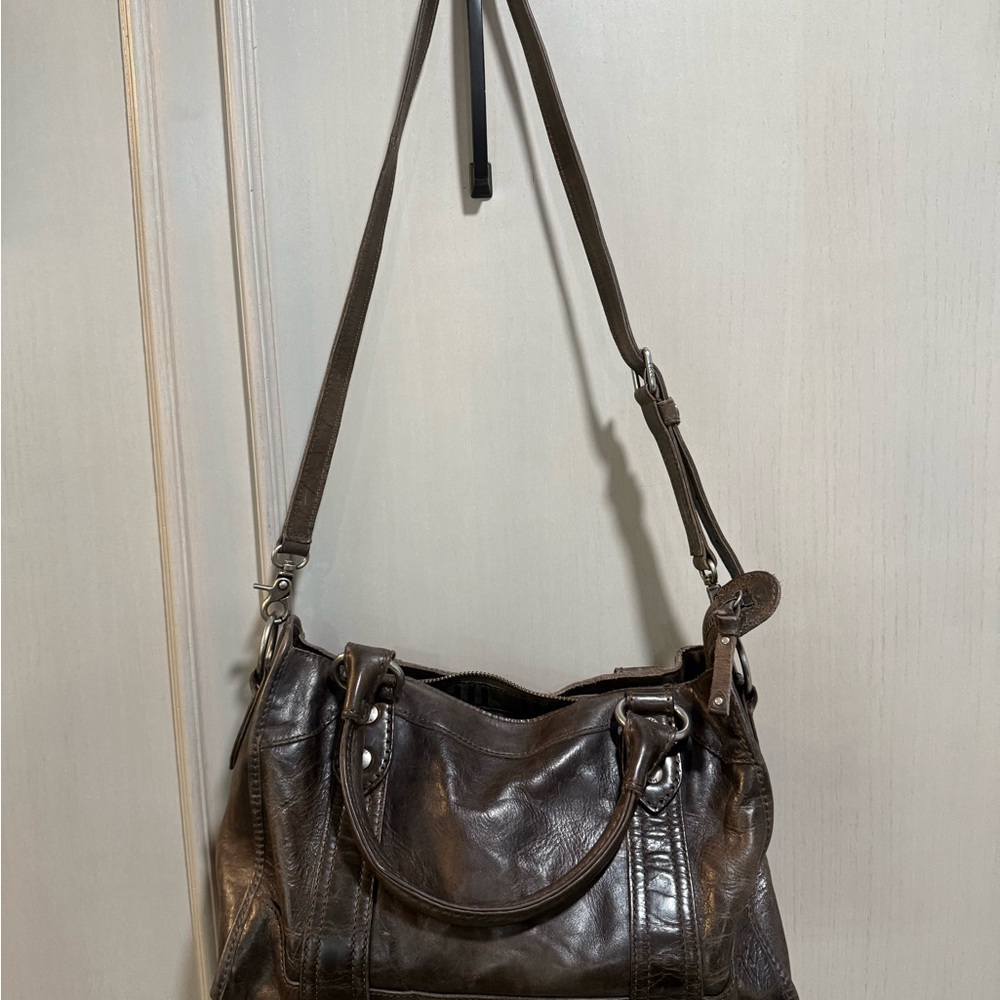 Frye Dark Brown Leather Shoulder Bag